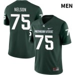 Men's Michigan State Spartans NCAA #75 Ben Nelson Green NIL 2022 Authentic Nike Stitched College Football Jersey RL32D61YX